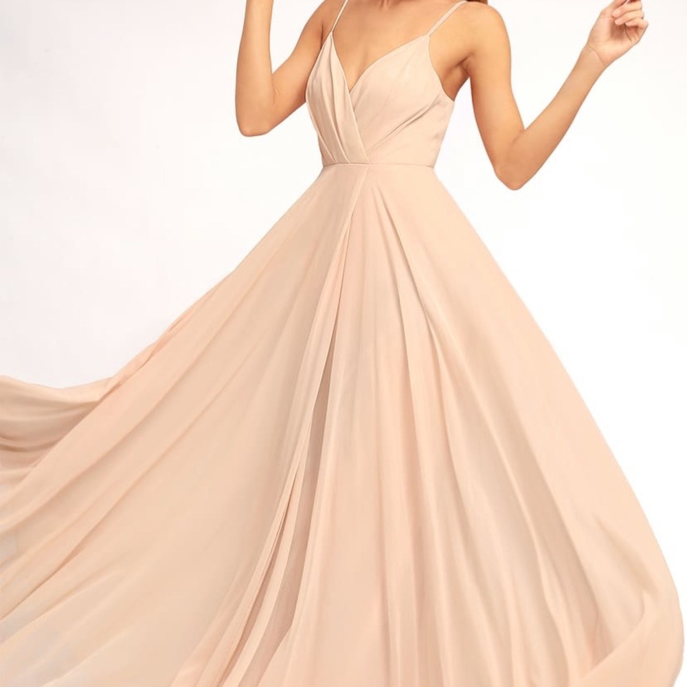 Lulu’s All About Love Maxi Dress Blush Pink Small
